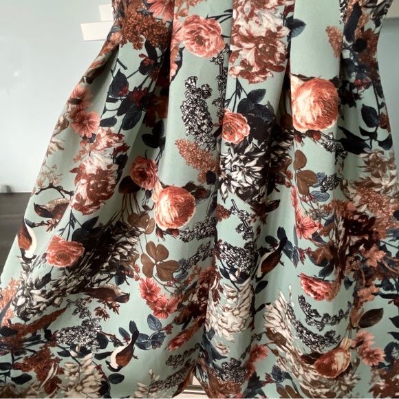 Pull & Bear Blue Floral Sleeveless A-Line Dress - Picture 7 of 10